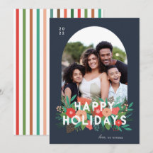 Foto Modern Bold Floral Prettige feestdagen Arch