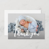 Foto Modern Bold Script geboorte aankondiging (Voorkant / Achterkant)