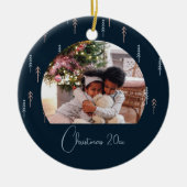 Foto Modern boompatroon Kerstmis Keramisch Ornament (Voorkant)