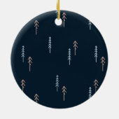 Foto Modern boompatroon Kerstmis Keramisch Ornament (Achterkant)