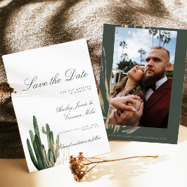 Foto Modern Cactus Save the Date Invitation Kaart