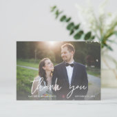 Foto Modern Calligrafie 3 Hartelijk dank Bedankkaart (Staand voorkant)