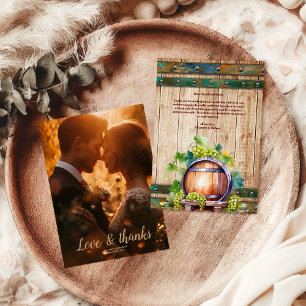 Foto Modern Chic Waterverf wijngaardlandschap Bedankkaart