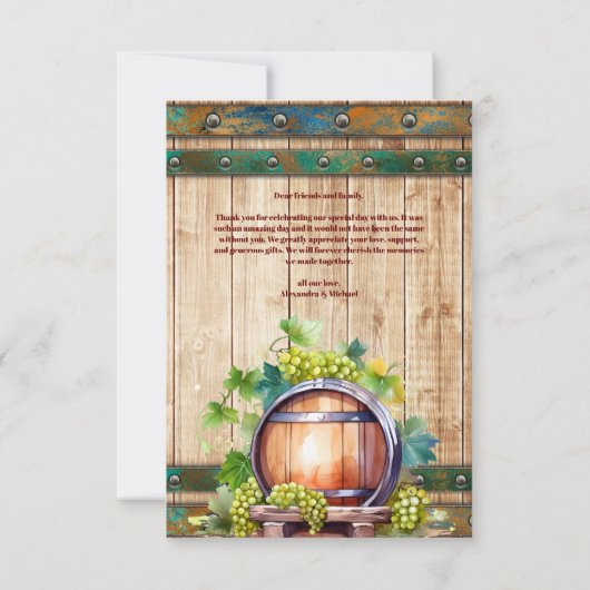 Foto Modern Chic Waterverf wijngaardlandschap Bedankkaart (Achterkant)