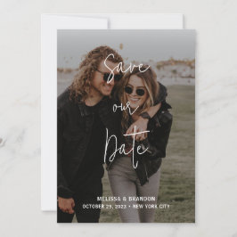 Foto Modern Chique Pastel Roze Goud Script Bruilof Save The Date