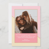 Foto Modern Chique Pastel Roze Goud Script Bruilof Save The Date (Achterkant)