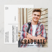 Foto Modern Cool Graduation Party Uitnodiging Briefkaart (Voorkant / Achterkant)