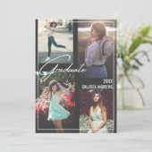 Foto Modern Eenvoudig Zwart Wit Ingelijste Afstude Kaart (Staand voorkant)