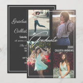 Foto Modern Eenvoudig Zwart Wit Ingelijste Afstude Kaart (Voorkant / Achterkant)