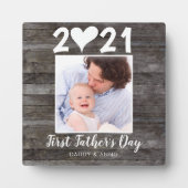 Foto modern eerste Vaderdag-script - hartwood Fotoplaat (Voorkant)