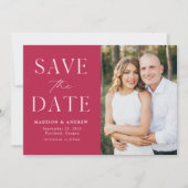 Foto Modern Elegance Magenta Save The Date (Voorkant)
