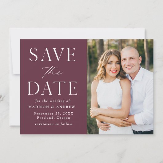 Foto Modern Elegance Wine Save The Date (Voorkant)