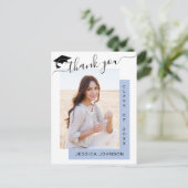 FOTO Modern Elegant Afstuderen Dank u wel Briefkaart (Staand voorkant)