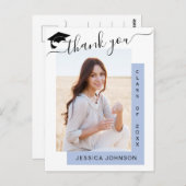 FOTO Modern Elegant Afstuderen Dank u wel Briefkaart (Voorkant / Achterkant)