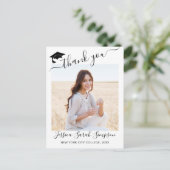 FOTO Modern Elegant Afstuderen Hartelijk dank Aankondigingskaart (Staand voorkant)