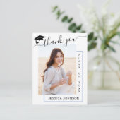 FOTO Modern Elegant Afstuderen Hartelijk dank Briefkaart (Staand voorkant)
