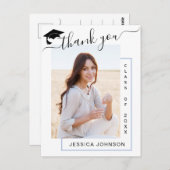 FOTO Modern Elegant Afstuderen Hartelijk dank Briefkaart (Voorkant / Achterkant)