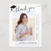FOTO Modern Elegant Afstuderen Hartelijk dank Briefkaart (Voorkant)
