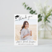 FOTO Modern Elegant Afstuderen Hartelijk dank Briefkaart (Staand voorkant)