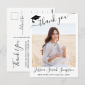 FOTO Modern Elegant Afstuderen Hartelijk dank Briefkaart (Voorkant / Achterkant)