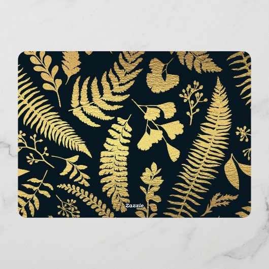 Foto Modern Elegant Groen en Goud Kerstmis Folie Feestdagenkaart (Achterkant)