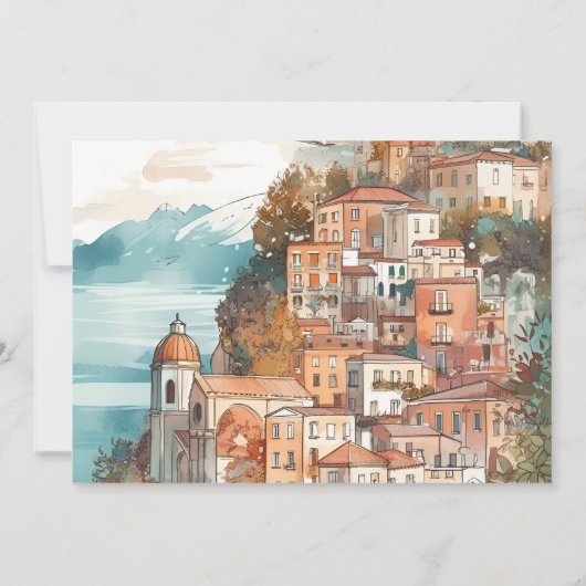 Foto Modern Elegant Italië Bestemming Bruiloft Save The Date (Achterkant)