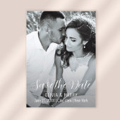 Foto Modern Elegant Script Bewaar de datum Acryl Uitnodigingen