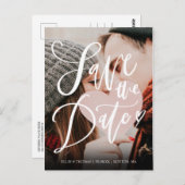 Foto Modern Elegant Script Save the Date Briefkaart (Voorkant / Achterkant)