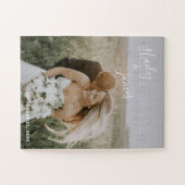 Foto Modern Elegant Wedding Pas getrouwd Legpuzzel (Horizontaal)