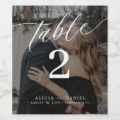 Foto modern elegant zwart-wit tafelnummer wijn etiket (Enkel label)