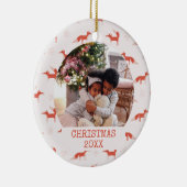 Foto Modern Fox Pattern Kerst Keramisch Ornament (Rechts)