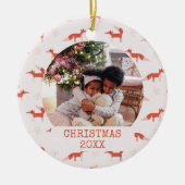 Foto Modern Fox Pattern Kerst Keramisch Ornament (Voorkant)