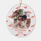 Foto Modern Fox Pattern Kerst Keramisch Ornament (Links)