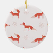 Foto Modern Fox Pattern Kerst Keramisch Ornament (Achterkant)