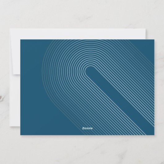 Foto Modern Gelukkig Alles Minimal Navy Rand Feestdagenkaart (Achterkant)