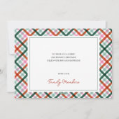 Foto Modern Gingham Merry Christmas Kaart (Achterkant)