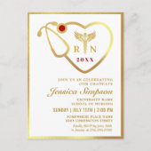 Foto Modern Golden White Nursing Graduation Party Briefkaart (Voorkant)