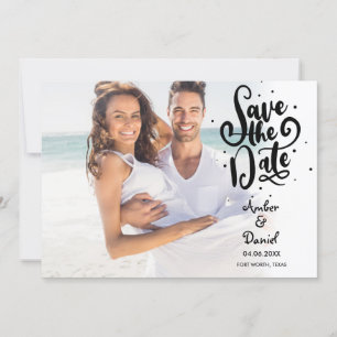 Foto modern grafisch script save the date