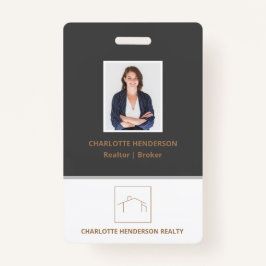Foto Modern Gray Real Estate Agent Badge