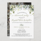 Foto Modern Greenery Retirement Party Kaart (Voorkant / Achterkant)