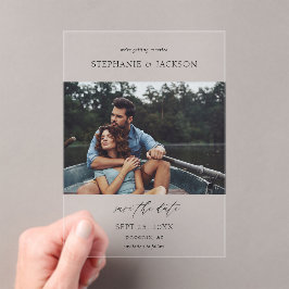 Foto Modern H Pano Save the Date Acryl Uitnodigingen