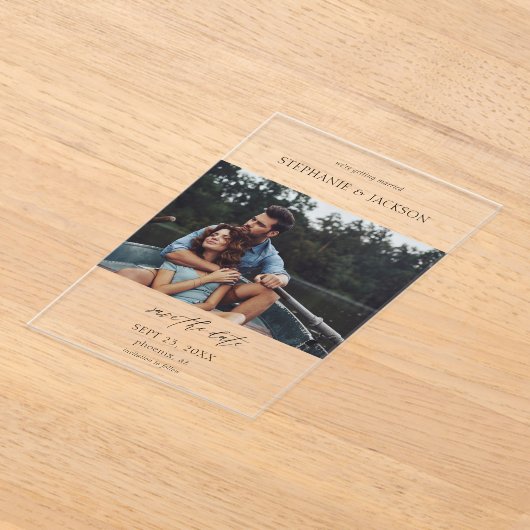 Foto Modern H Pano Save the Date Acryl Uitnodigingen (Laagn)