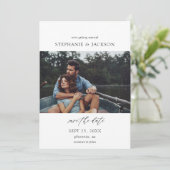 Foto Modern H Pano Save the Date Kaart (Staand voorkant)