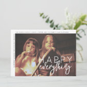 Foto Modern Happy Alles Minimal White Border Feestdagenkaart (Staand voorkant)
