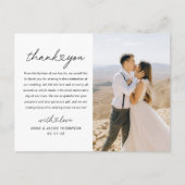 Foto modern hartscript bruiloft Bedankt Briefkaart (Voorkant)