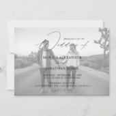 Foto Modern Horizontal 4 Black & White Wedding Kaart (Voorkant)