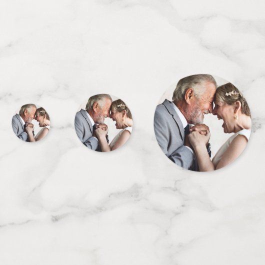 Foto Modern Jubileum Vow Renewal Confetti (Achterkanten)