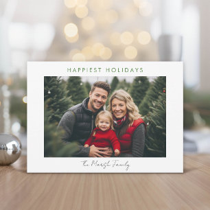Foto Modern Kerst Dots Witte Rand Gelukkigst Feestdagenkaart
