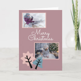 Foto Modern Merry-kerstfamilie Feestdagen Kaart