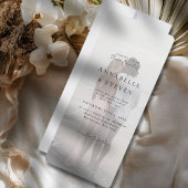 Foto, modern, minimaal, wit, bruiloft kaart